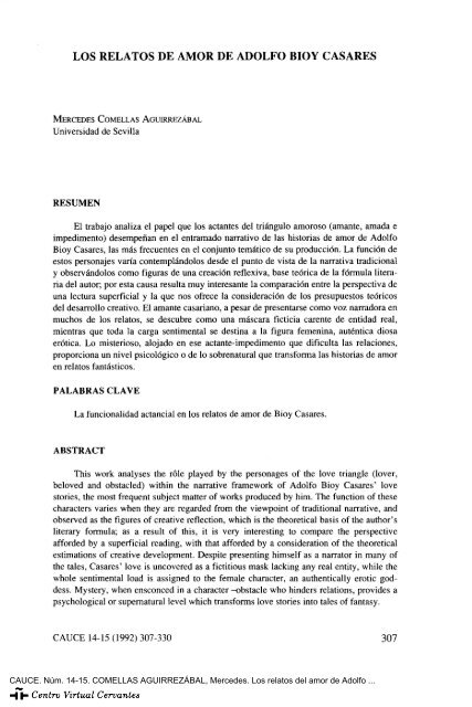 Los relatos del amor de Adolfo Bioy Casares - Centro Virtual ...