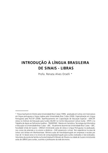 introdução à língua brasileira de sinais - libras