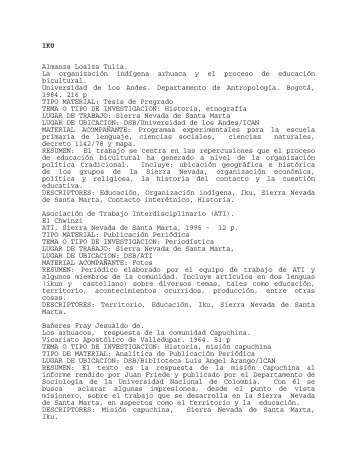 IKU Almanza Loaiza Tulia. La organización indígena arhuaca y el ...