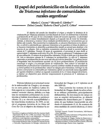 'El papel del peridomicilio en la eliminación de ... - PAHO/WHO