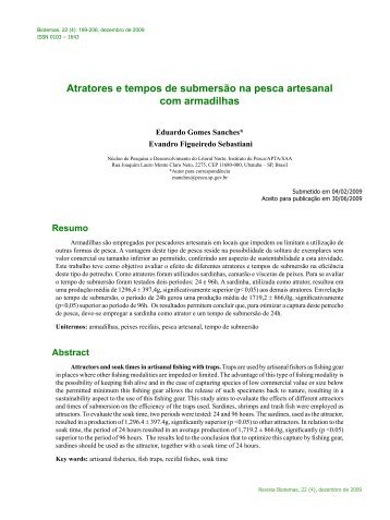 Atratores e tempos de submersão na pesca artesanal ... - Biotemas