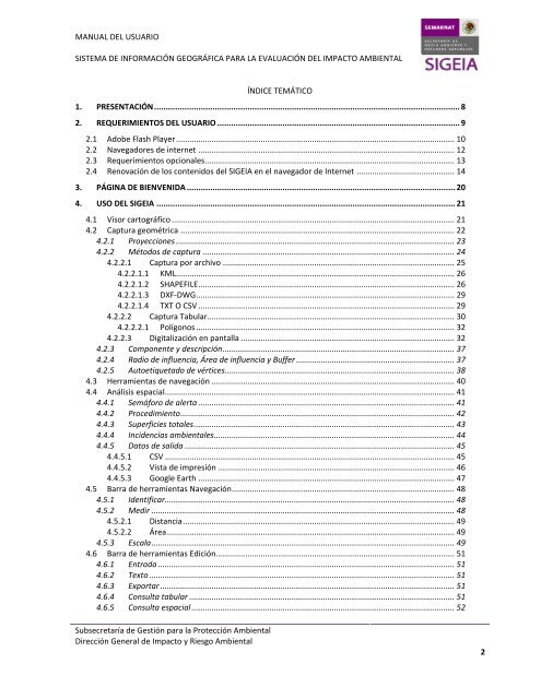 MANUAL DEL USUARIO SISTEMA DE INFORMACIÓN ... - Semarnat