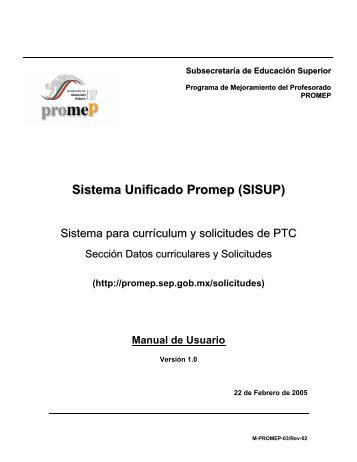 Sistema Unificado Promep (SISUP)