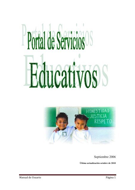 PORTAL DE SERVICIOS EDUCATIVOS - Instituto de Educación de ...