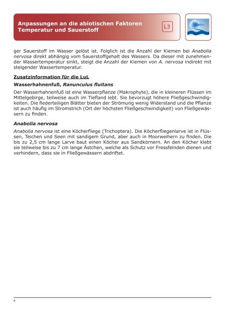 Anpassungen an die abiotischen Faktoren ... - Ruhrverband