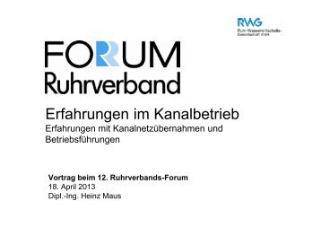 Betriebsführungen - Ruhrverband