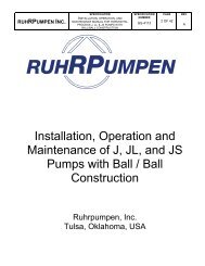 Installation, Operation & Maintenance of VLT Pumps - Ruhrpumpen