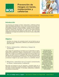 Prevención de riesgos en bares, restaurantes y cafeterías - ACHS