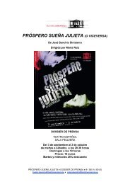 PRÓSPERO SUEÑA JULIETA (O VICEVERSA) - Teatro Español