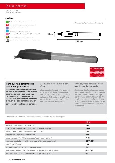 Puertas batientes - Automatismos Pujol