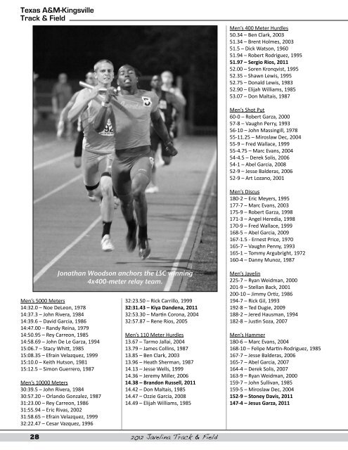 2012 Track Medie Guide (pdf file) - Texas A&M Kingsville