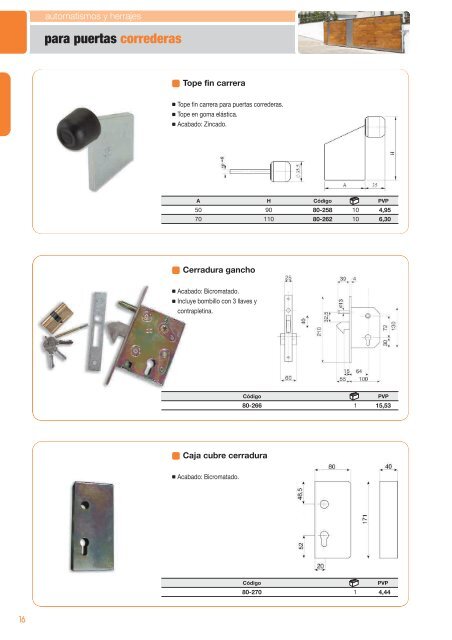 Accesorios y herrajes - Radiadores Palacios