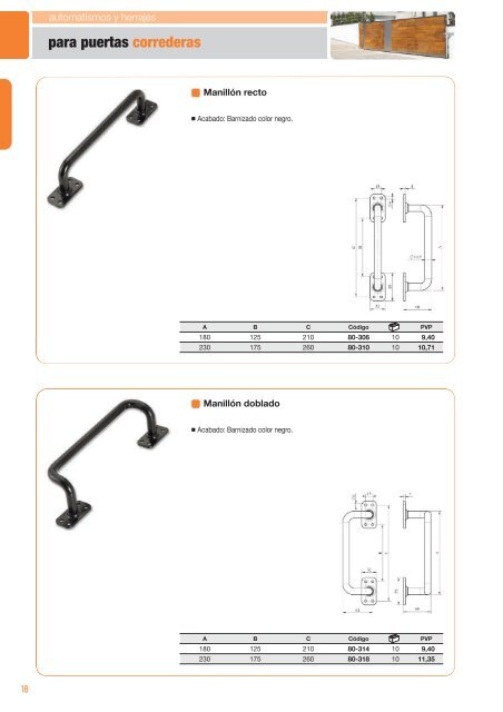 Accesorios y herrajes - Radiadores Palacios