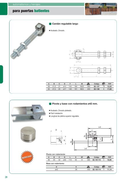 Accesorios y herrajes - Radiadores Palacios