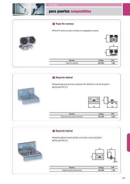 Accesorios y herrajes - Radiadores Palacios