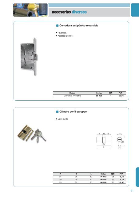 Accesorios y herrajes - Radiadores Palacios