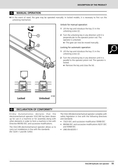 accionador hidráulico para puertas batientes manual ... - portogama