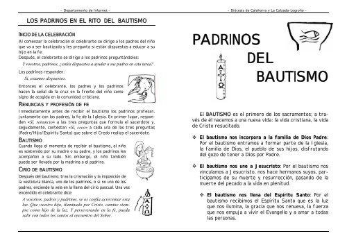 PADRINOS DEL BAUTISMO - Diócesis de Calahorra y La Calzada ...