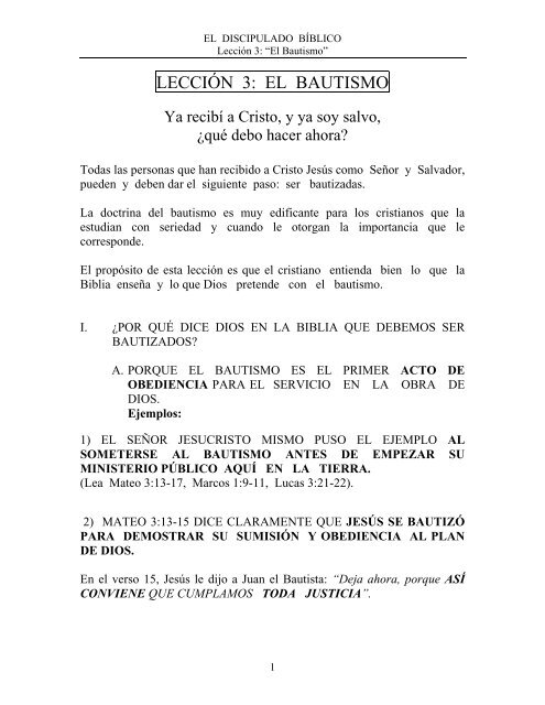 Lección 3 El Bautismo Buscando La Verdad