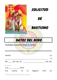 Solicitud de bautismo DATOS DEL NIÑO - Parroquia de SAN JAVIER