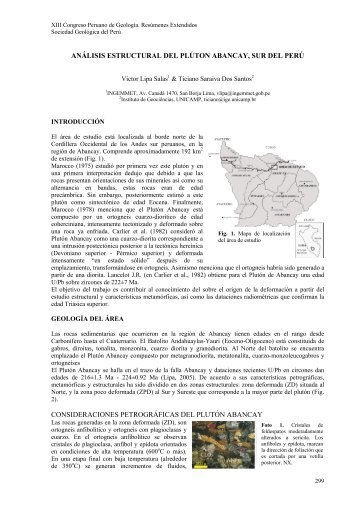 ANÁLISIS ESTRUCTURAL DEL PLÚTON ABANCAY ... - Ingemmet