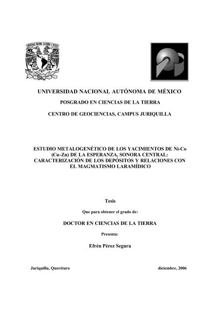 Efrén Pérez Segura - Centro de Geociencias ::.. UNAM