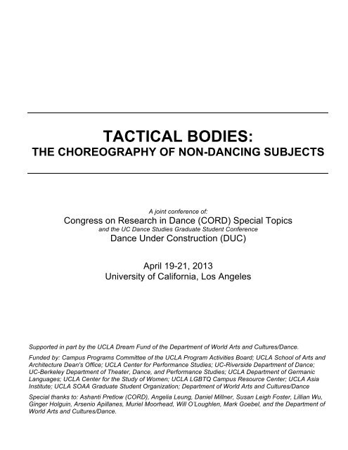 Conference Program Book - Congress on Research in Dance