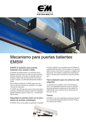 Mecanismo para puertas batientes EMSW - EM Entrematic