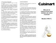 Manual de instrucciones para batidora de mano Cuisinart Modelo ...