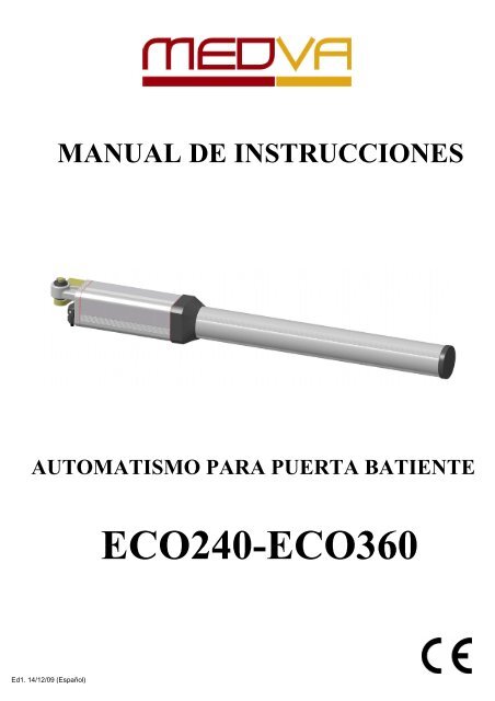 Manual Técnico Motor modelo ECO. - Graells Puertas Basculantes, SL