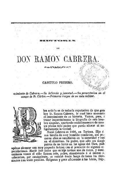 D. RAMÓN CABRERA - Biblioteca Tomás Navarro Tomás