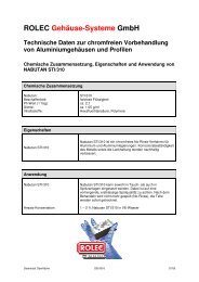 Chromfreie Vorbehandlung - ROLEC Gehäuse-Systeme GmbH