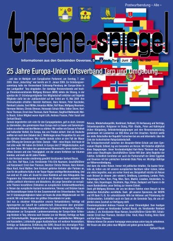 25 Jahre Europa-Union Ortsverband Tarp und ... - Treenespiegel