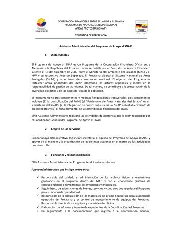 Asistente Administrativa - Ministerio del Ambiente