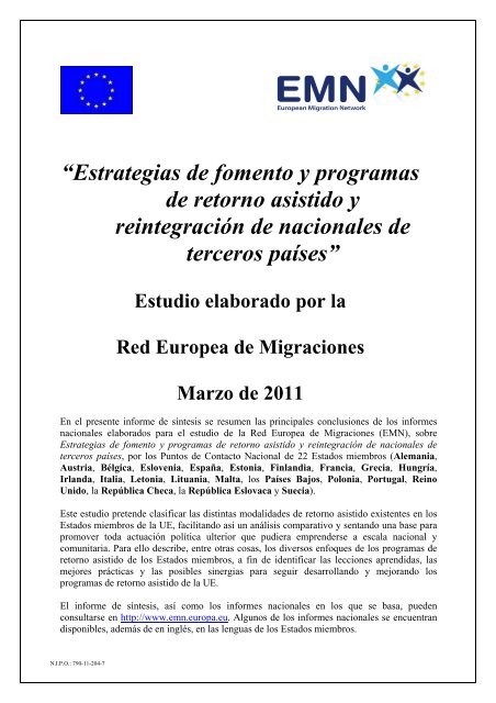 “Estrategias de fomento y programas de retorno asistido y ...