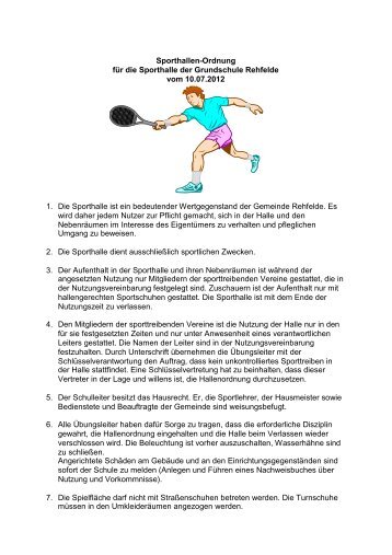 Sporthallen-Ordnung für die Sporthalle der ... - Amt Märkische Schweiz