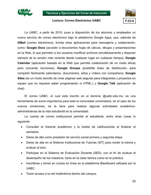 Cuadernillo de Ejercicios - Universidad Autónoma de Baja California