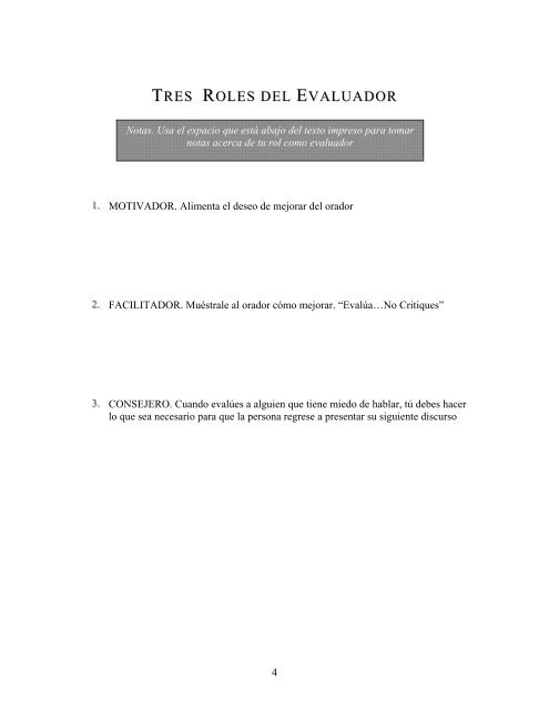 Manual del Participante / PDF - Toastmasters International Distrito 34
