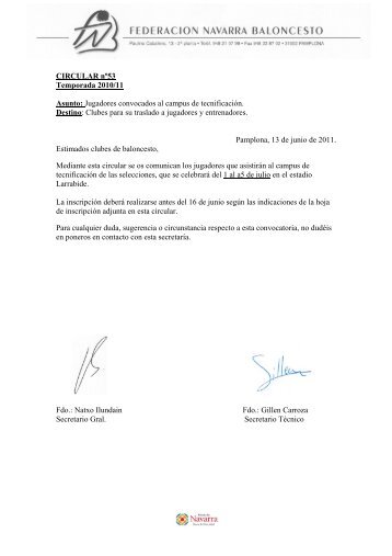 Campus de tecnificación selecciones navarras (PDF) - Federación ...