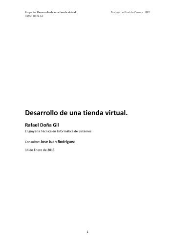 Desarrollo de una tienda virtual. Rafael Doña Gil