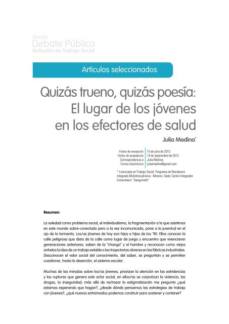 Quizás trueno, quizás poesía - Carrera de Trabajo Social