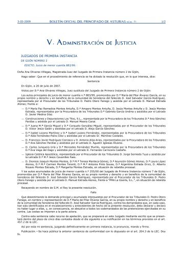 V. Administración de Justicia - Gobierno del principado de Asturias