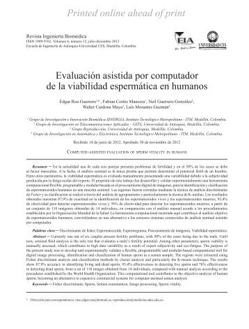 Evaluación asistida por computador de la viabilidad espermática en ...