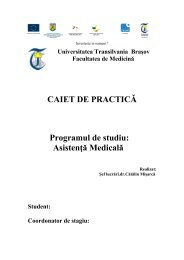 CAIET DE PRACTICĂ Programul de studiu: Asistenţă Medicală