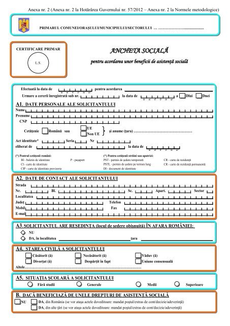 Ancheta Sociala Unica Vmg Ministerul Muncii Familiei şi