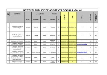 INSTITUTII PUBLICE DE ASISTENTA SOCIALA -SALAJ