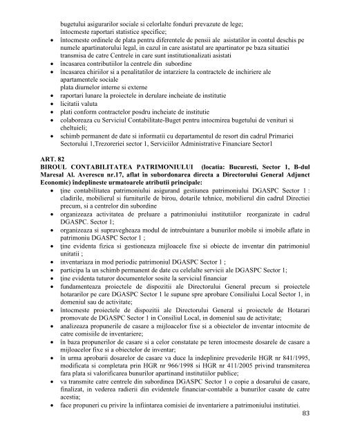 Anexa 3 la HCL nr. 65 / 2012 - Primăria Sectorului 1