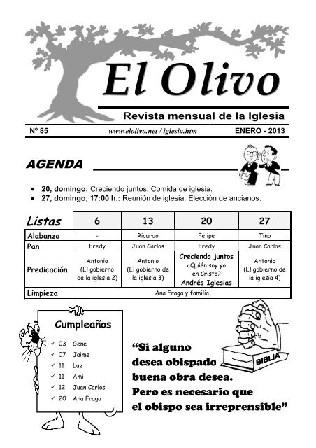 Enero - iglesia evangélica el olivo