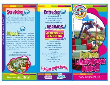 Servicios Entradas Planes - Parque Kariña