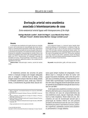 Derivação arterial extra-anatômica associada à leiomiossarcoma de ...